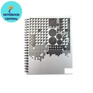 Notebook Central Metallic Silver Triangles Spiral Notebook A4